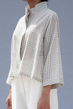 Load image into Gallery viewer, Chanderi Chequered Jacket
