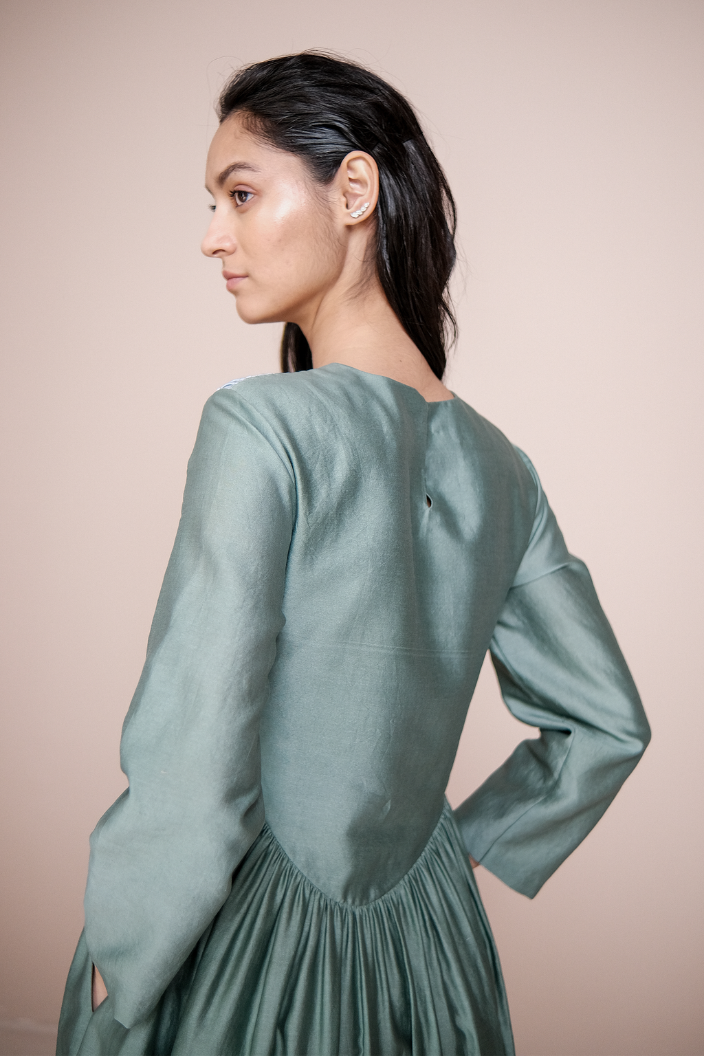 Textured Yoke Dress