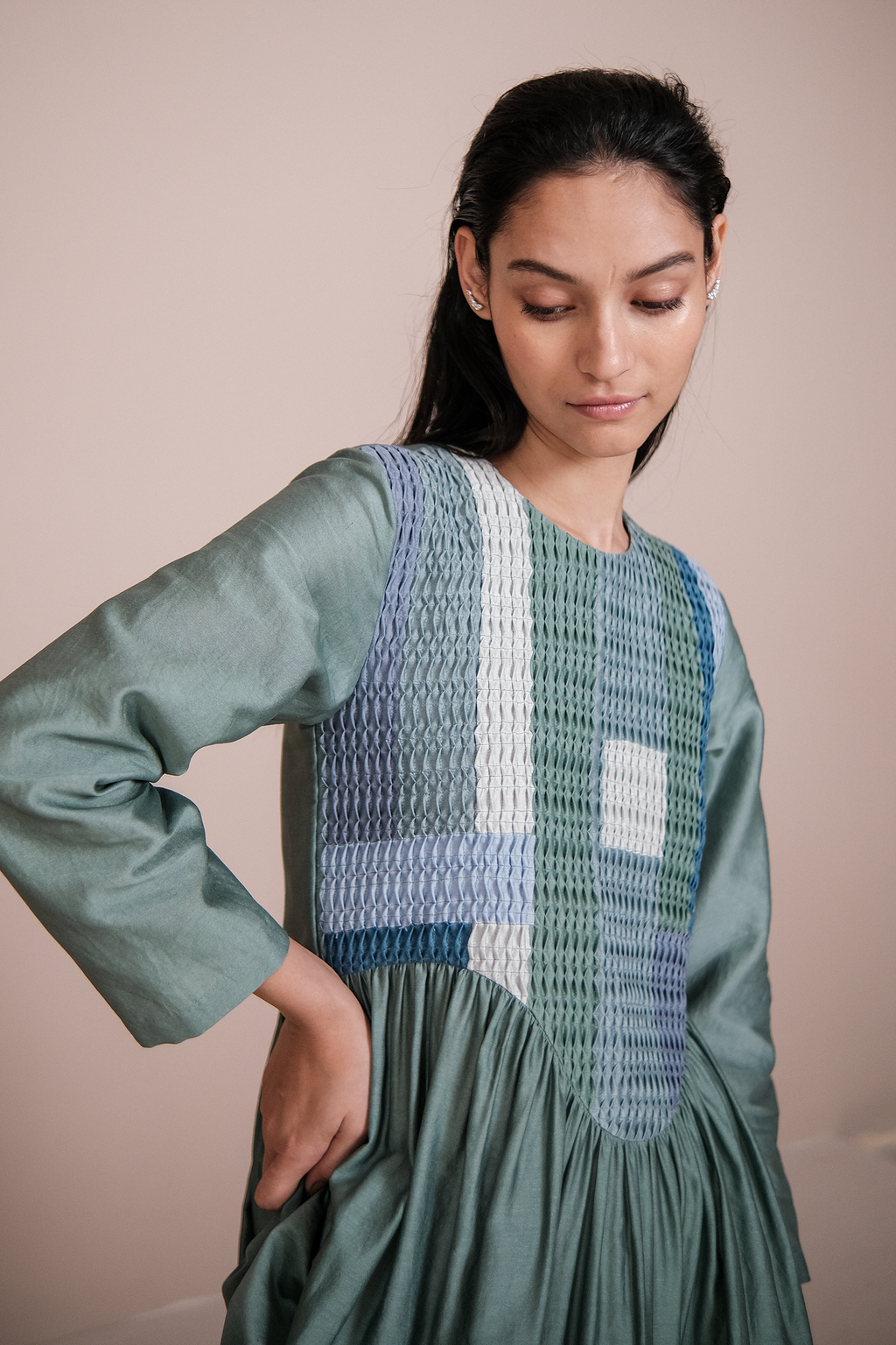 Textured Yoke Dress