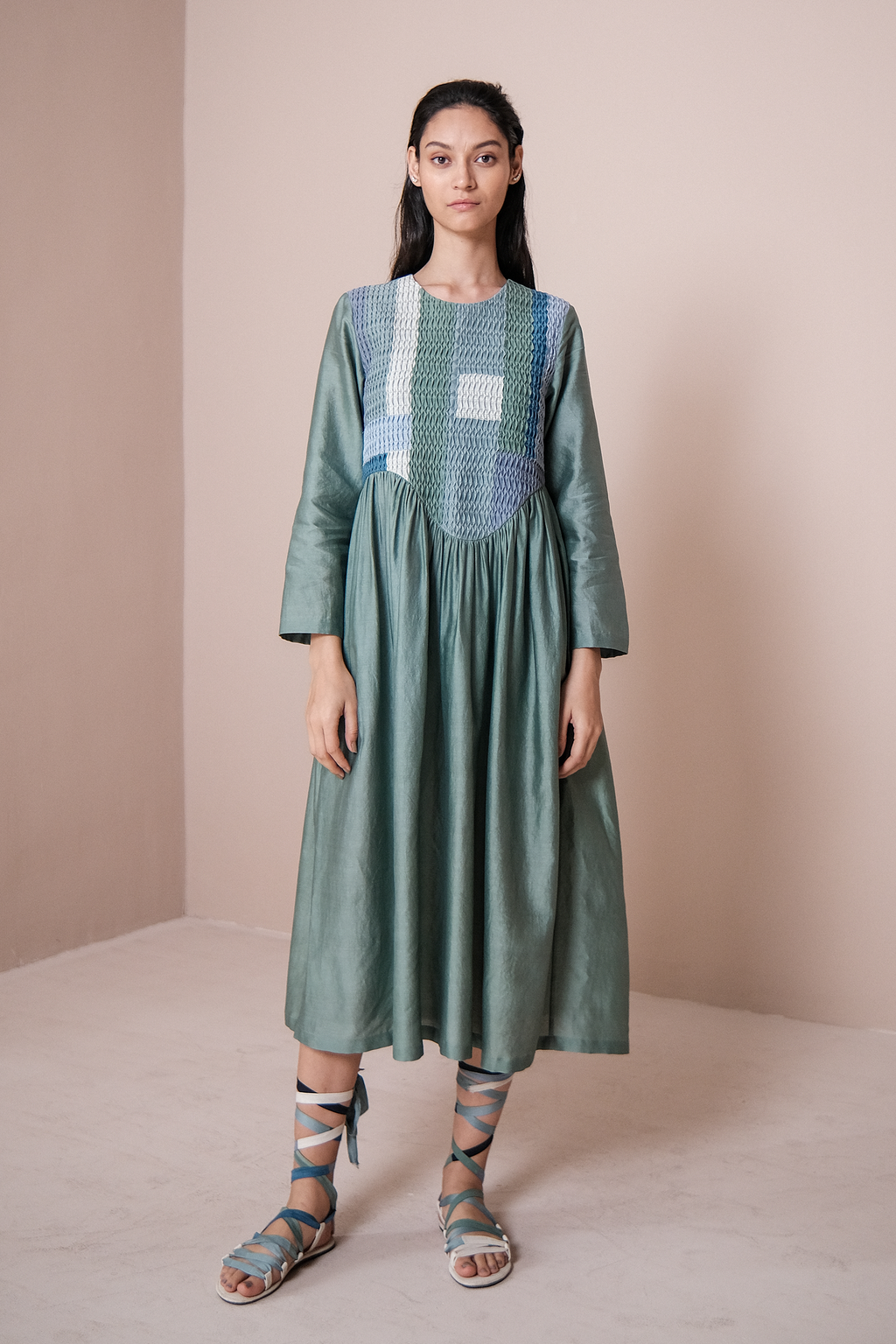 Textured Yoke Dress