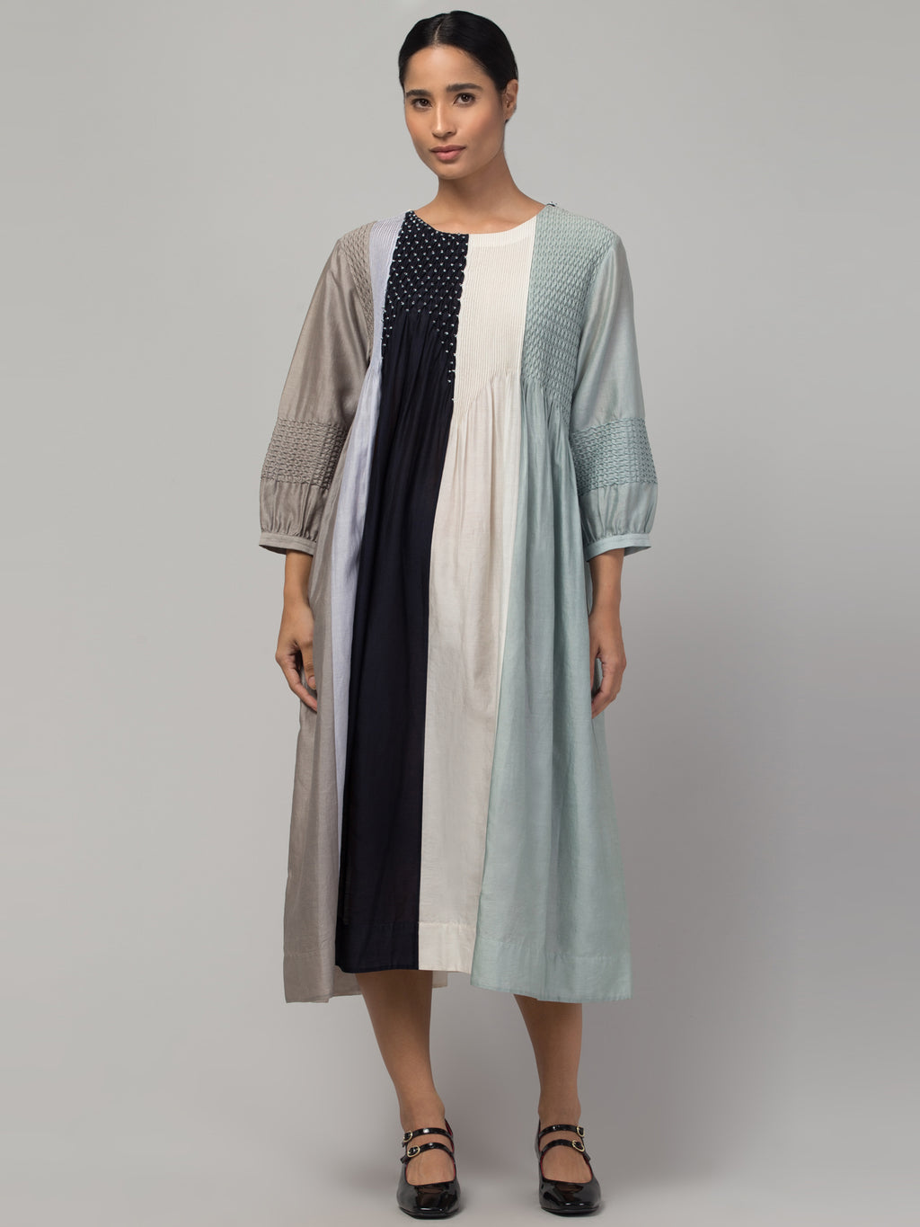 Handsmocked panel dress
