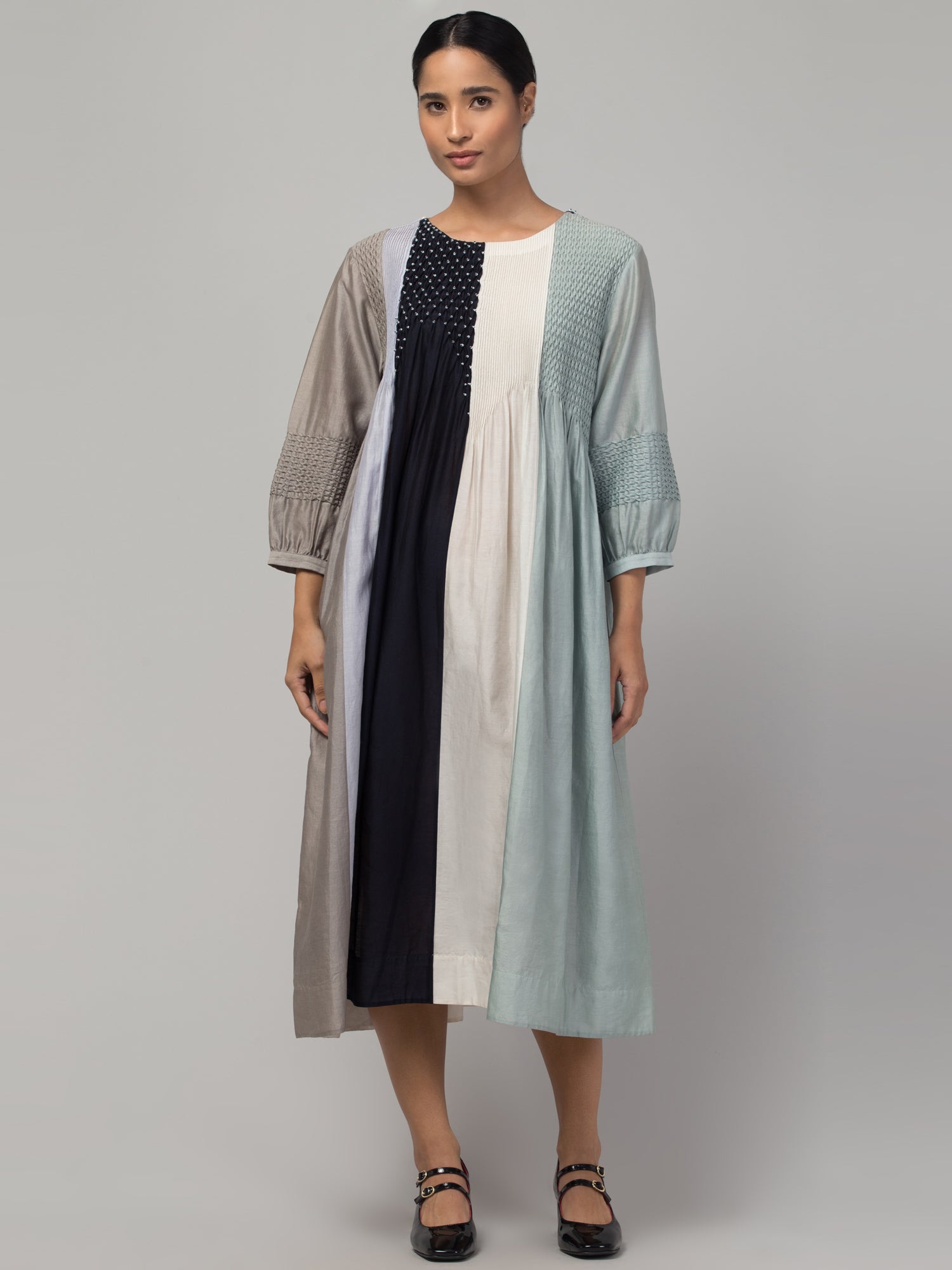 Handsmocked panel dress