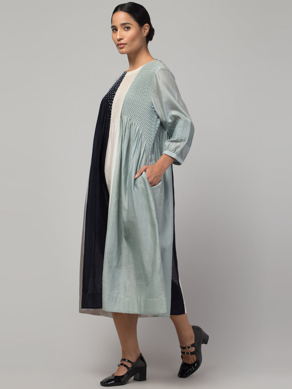 Handsmocked panel dress