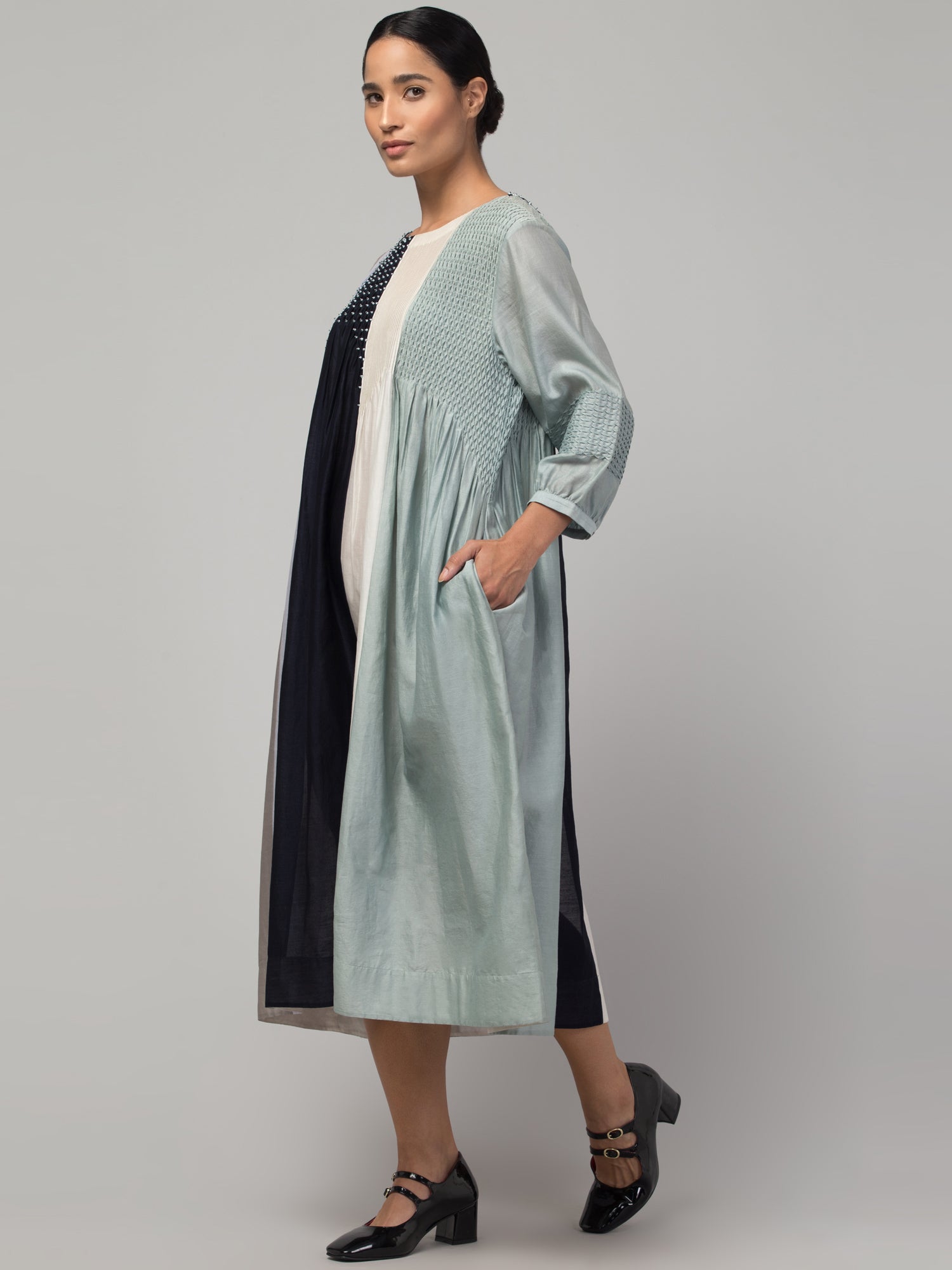 Handsmocked panel dress