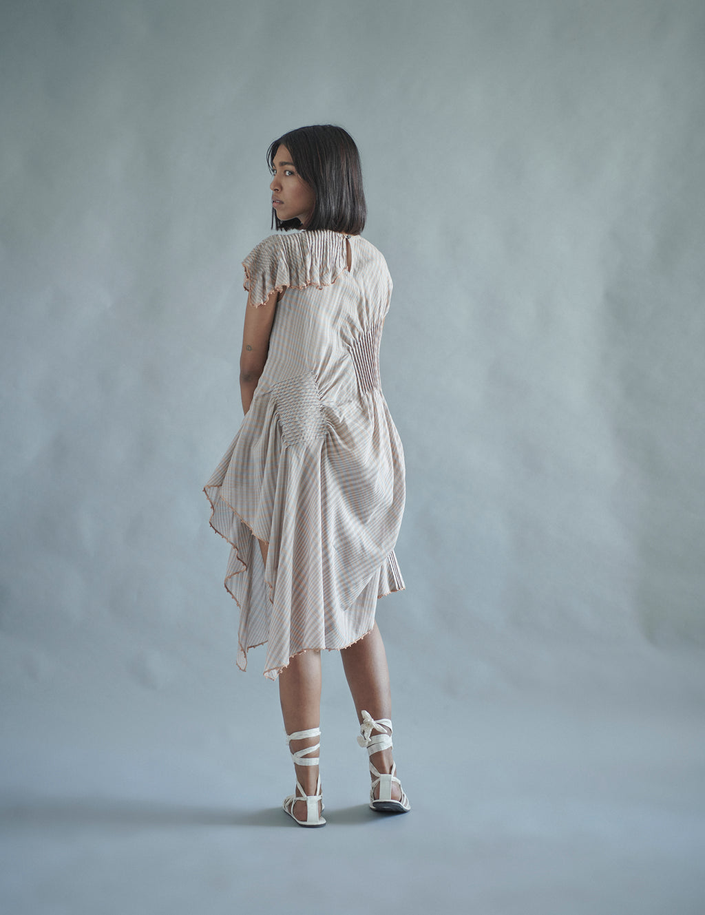 Chequered Fold Dress