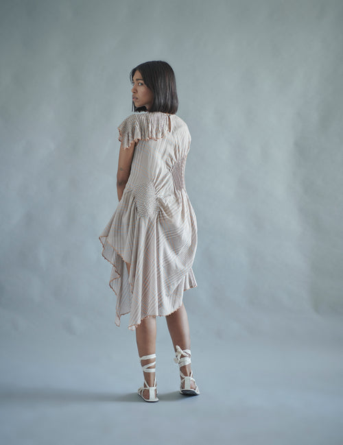 Chequered Fold Dress