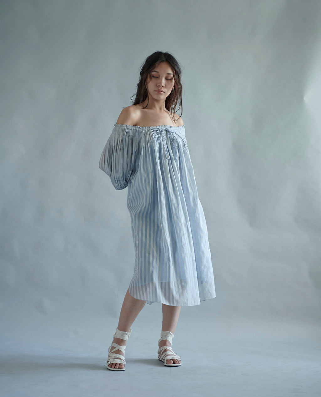 Striped Off Shoulder Dress