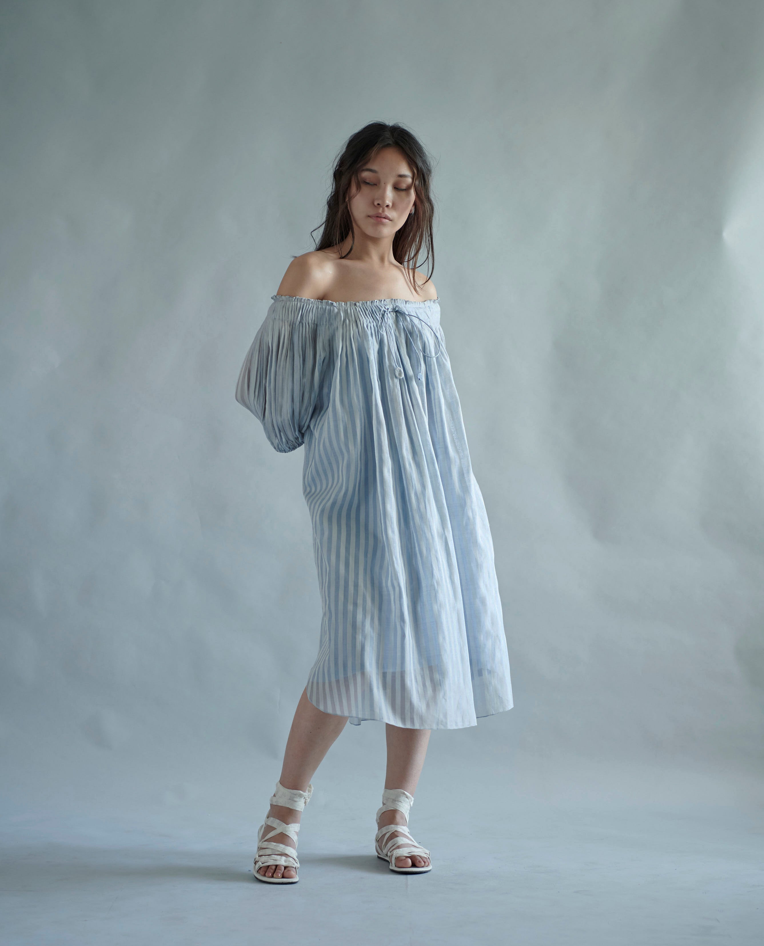 Striped Off Shoulder Dress