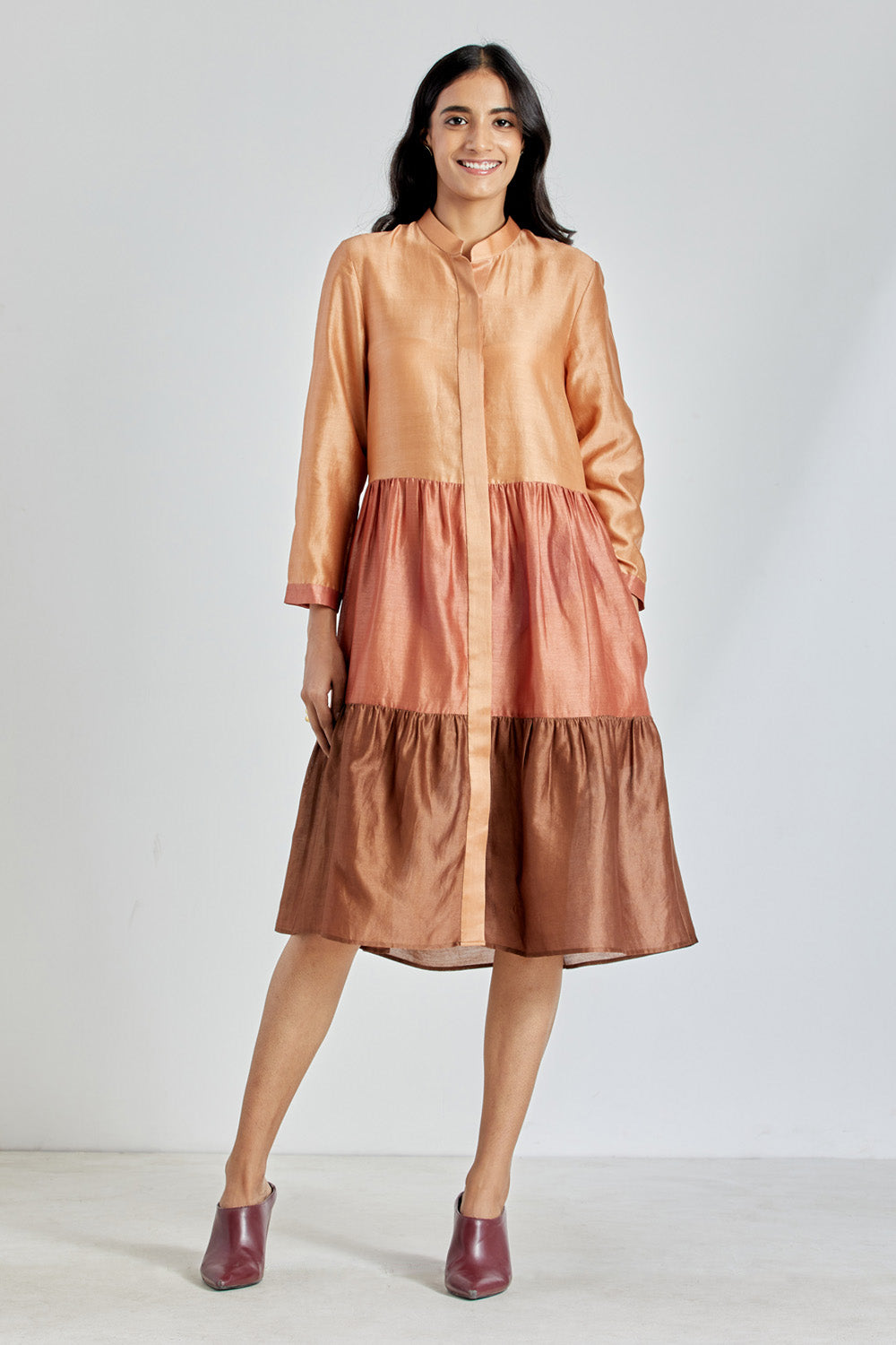 Button Down Tier Dress