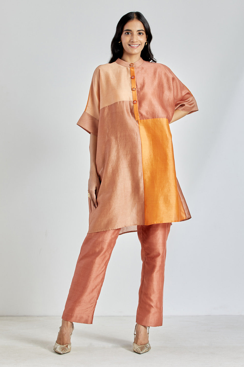 Rust Colorblocked Tunic