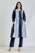 Handcrochet Paneled Tunic in Blue