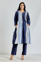 Handcrochet Paneled Tunic in Blue