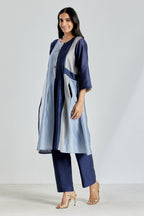 Handcrochet Paneled Tunic in Blue