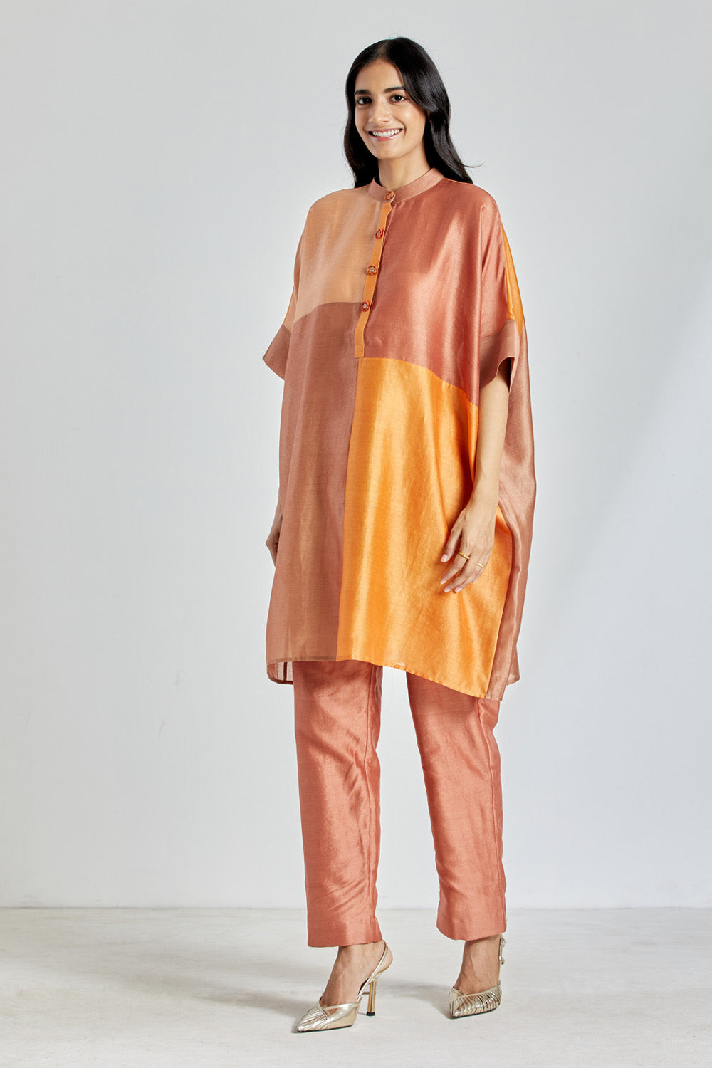 Rust Colorblocked Tunic