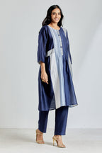 Handcrochet Paneled Tunic in Blue