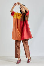 Rust Colorblocked Tunic