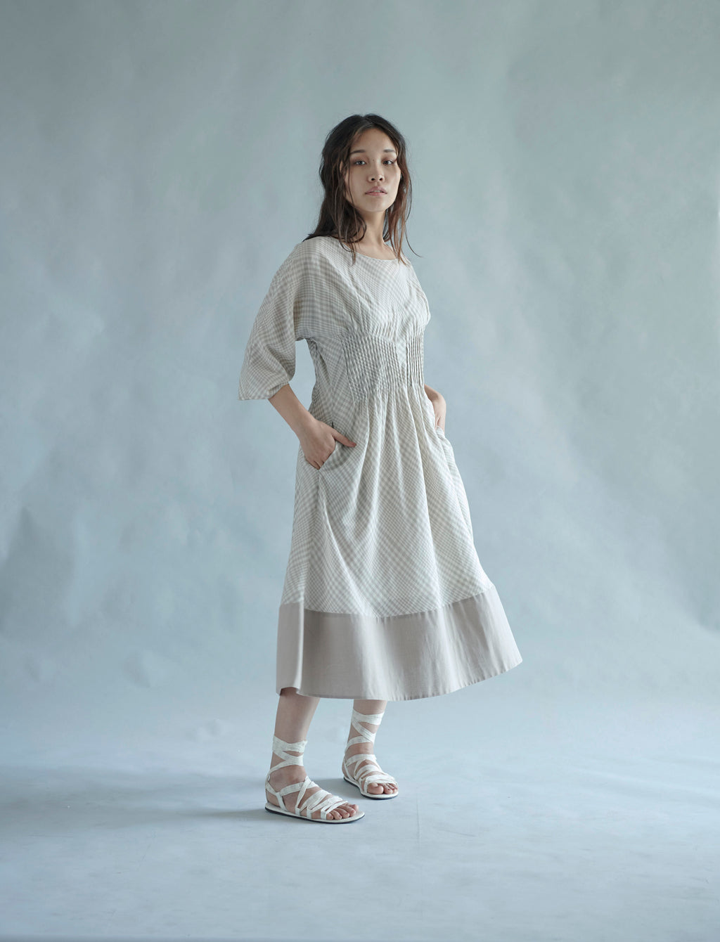 Sculpted Chequered Dress