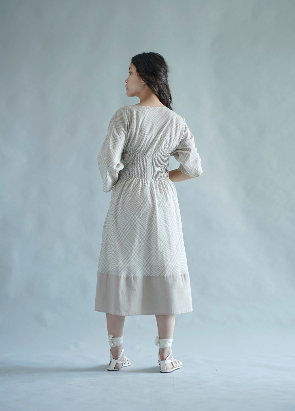 Sculpted Chequered Dress