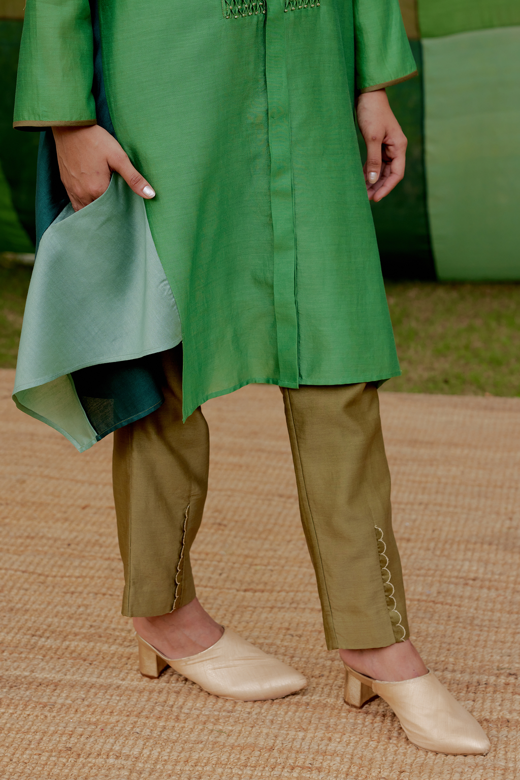 Colorblocked Flared Tunic