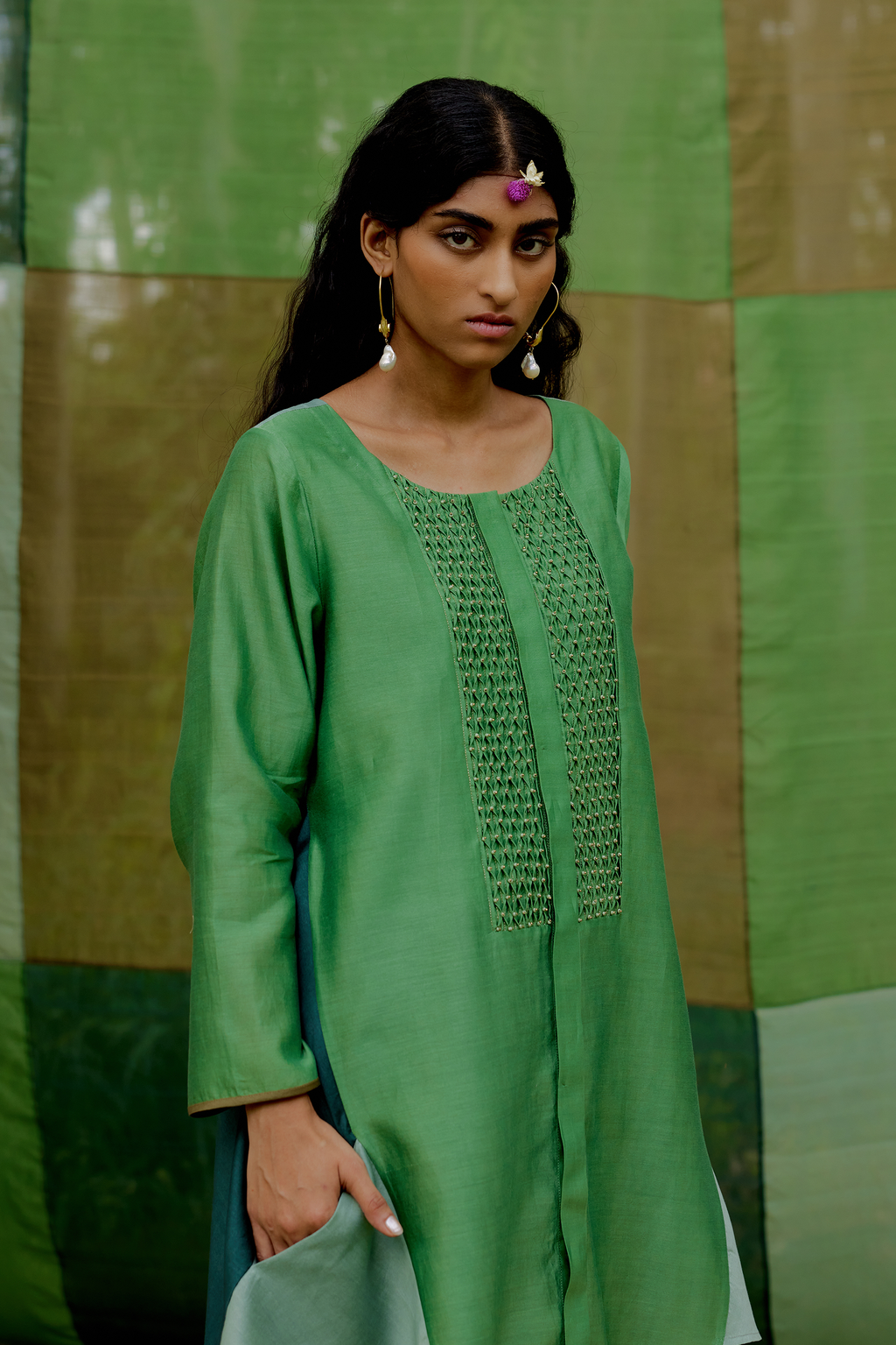 Colorblocked Flared Tunic