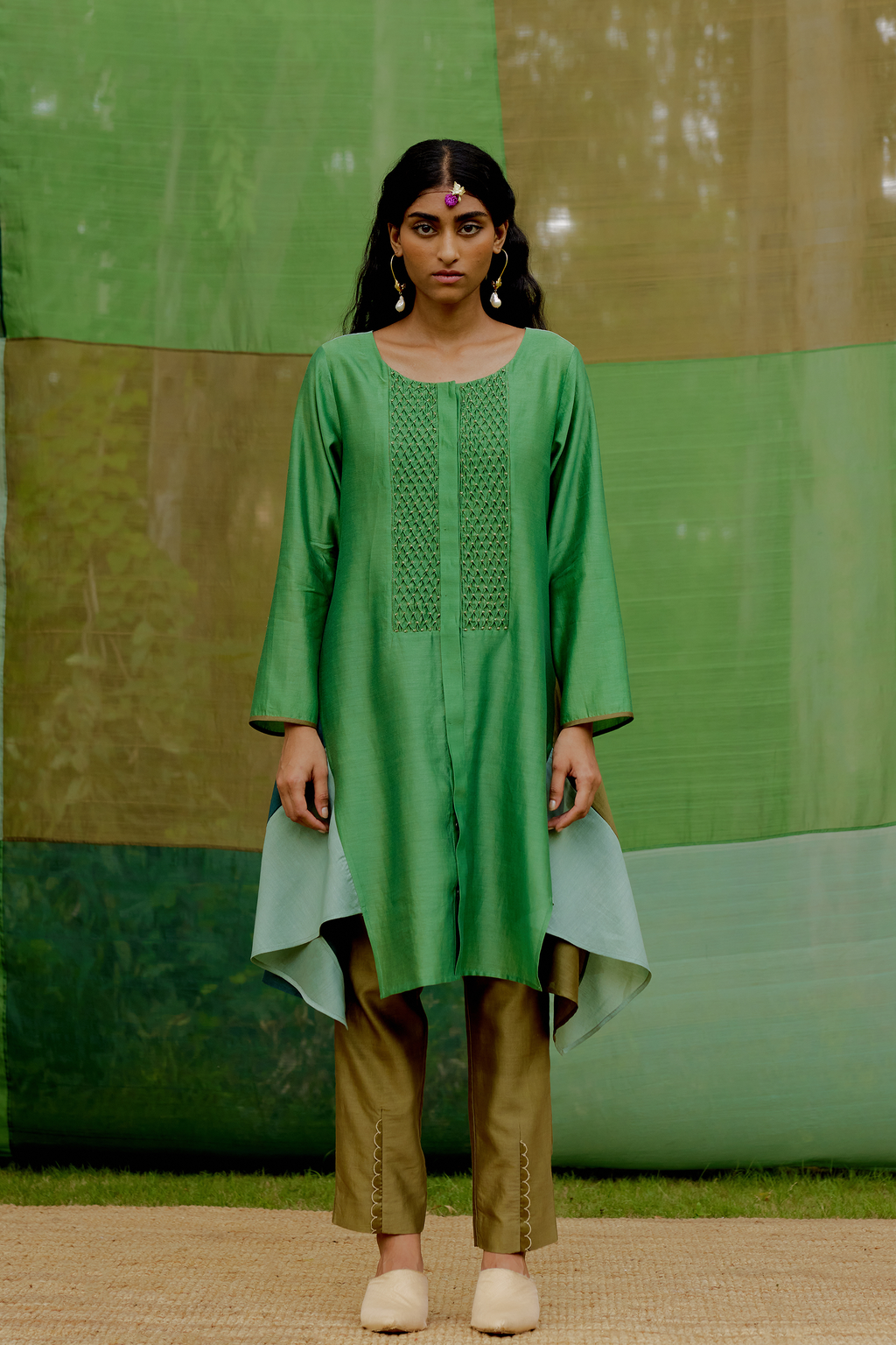 Colorblocked Flared Tunic
