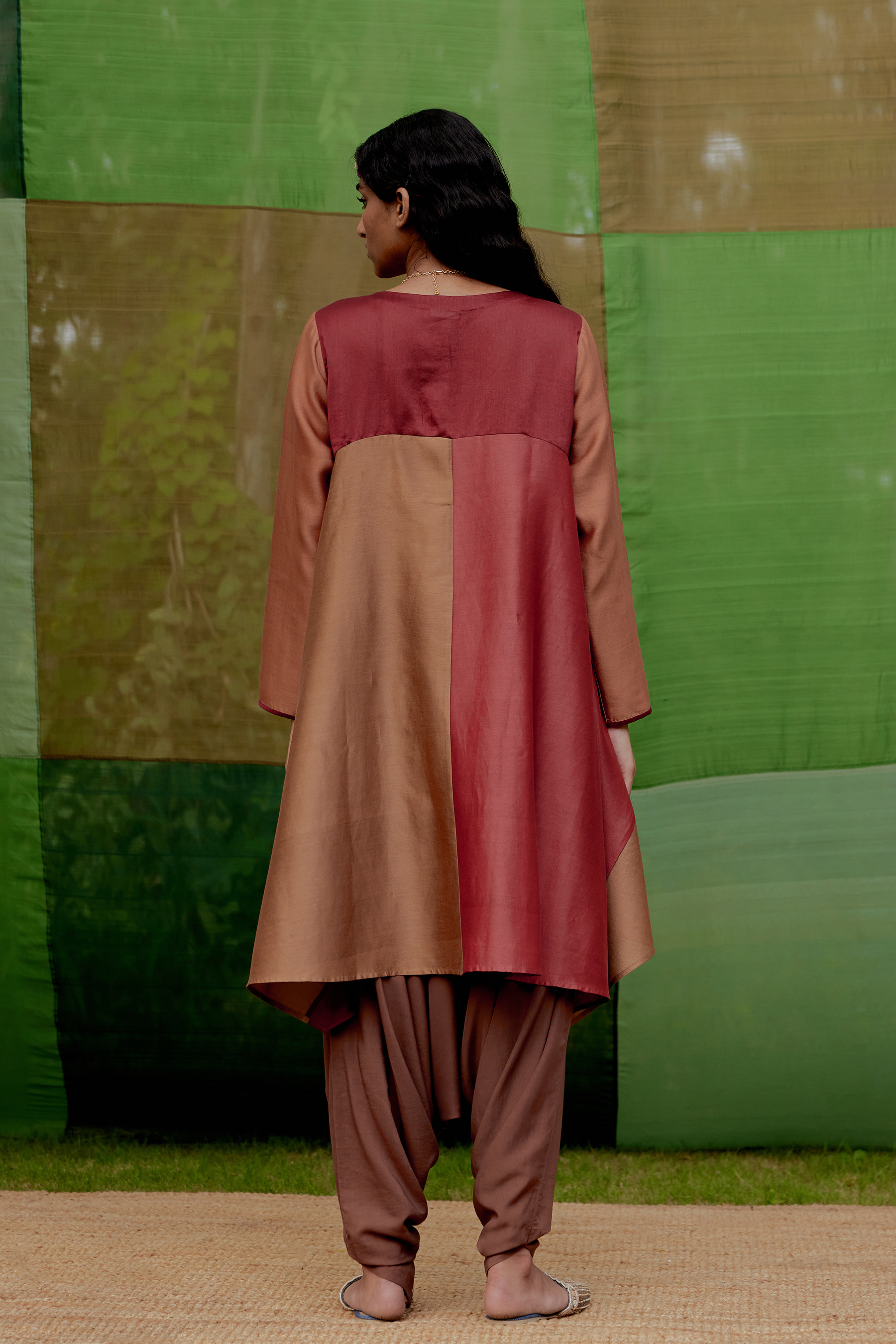 Colorblocked Flared Tunic