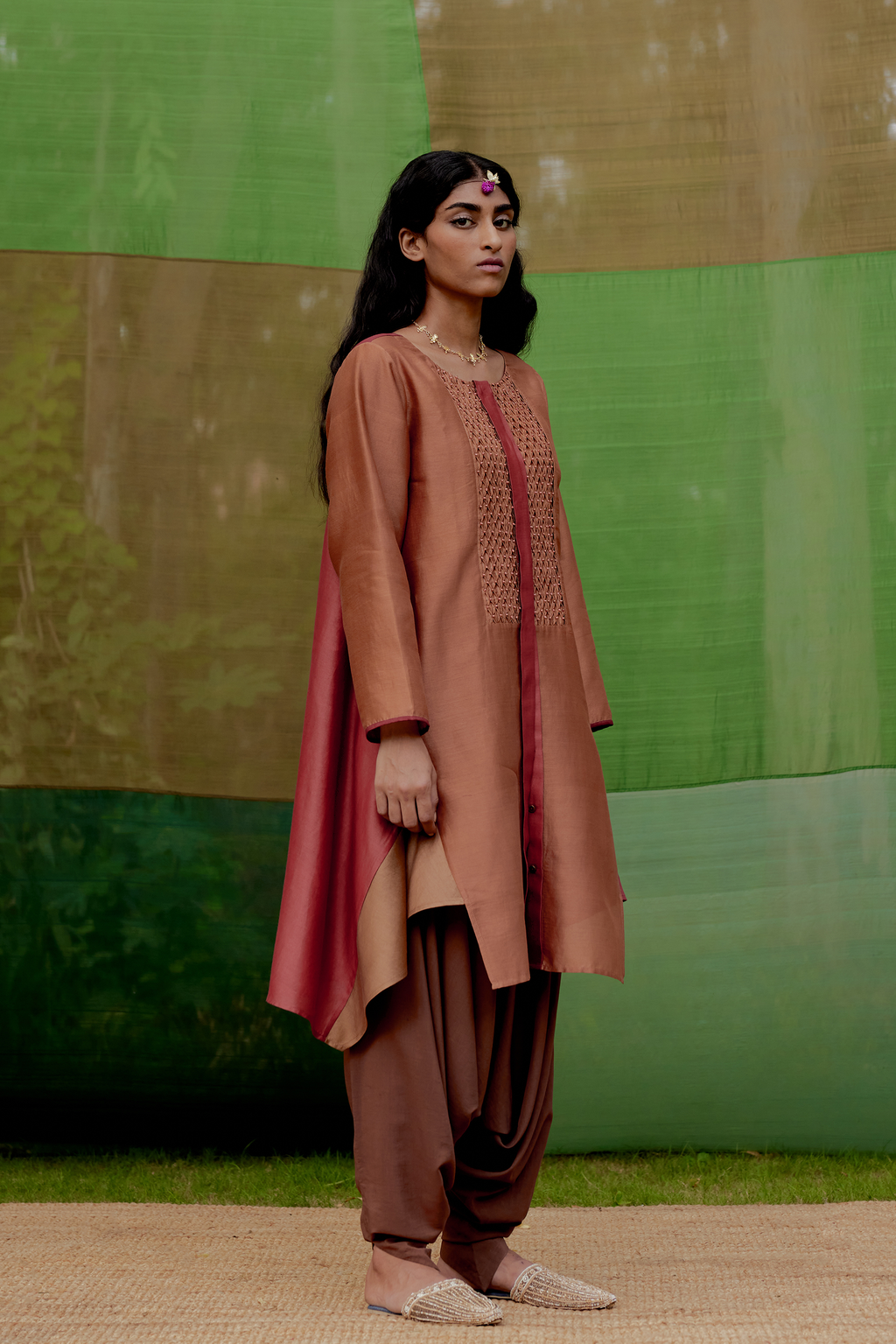 Colorblocked Flared Tunic