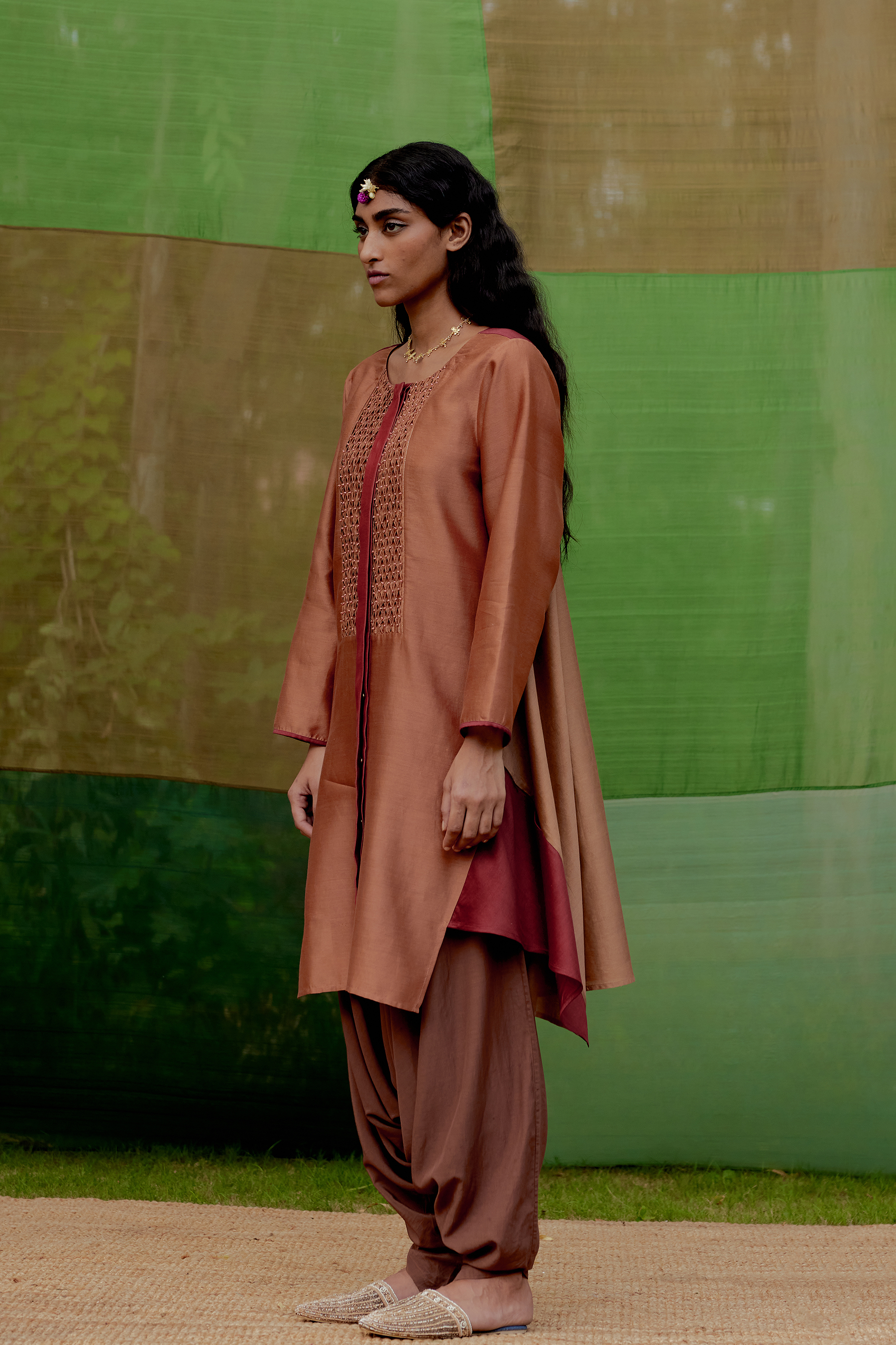 Colorblocked Flared Tunic