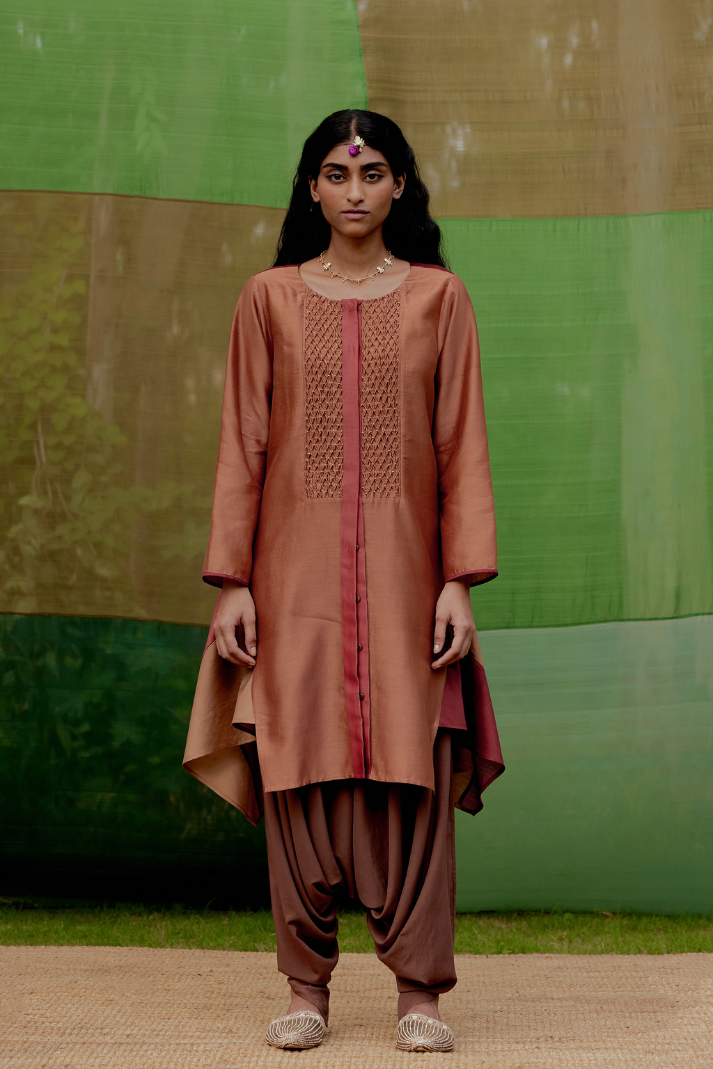 Colorblocked Flared Tunic