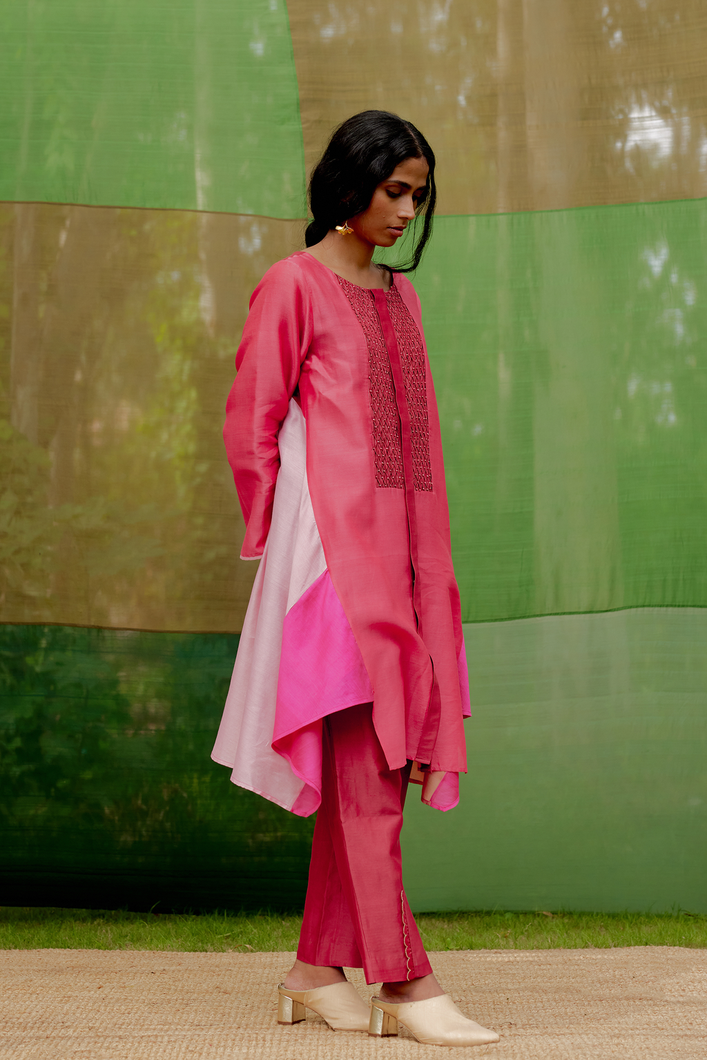 Colorblocked Flared Tunic