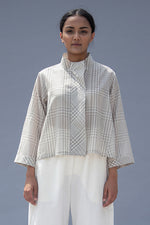 Load image into Gallery viewer, Chanderi Chequered Jacket
