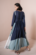 Colorblocked Flared Dress