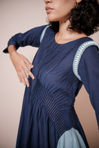 Colorblocked Flared Dress