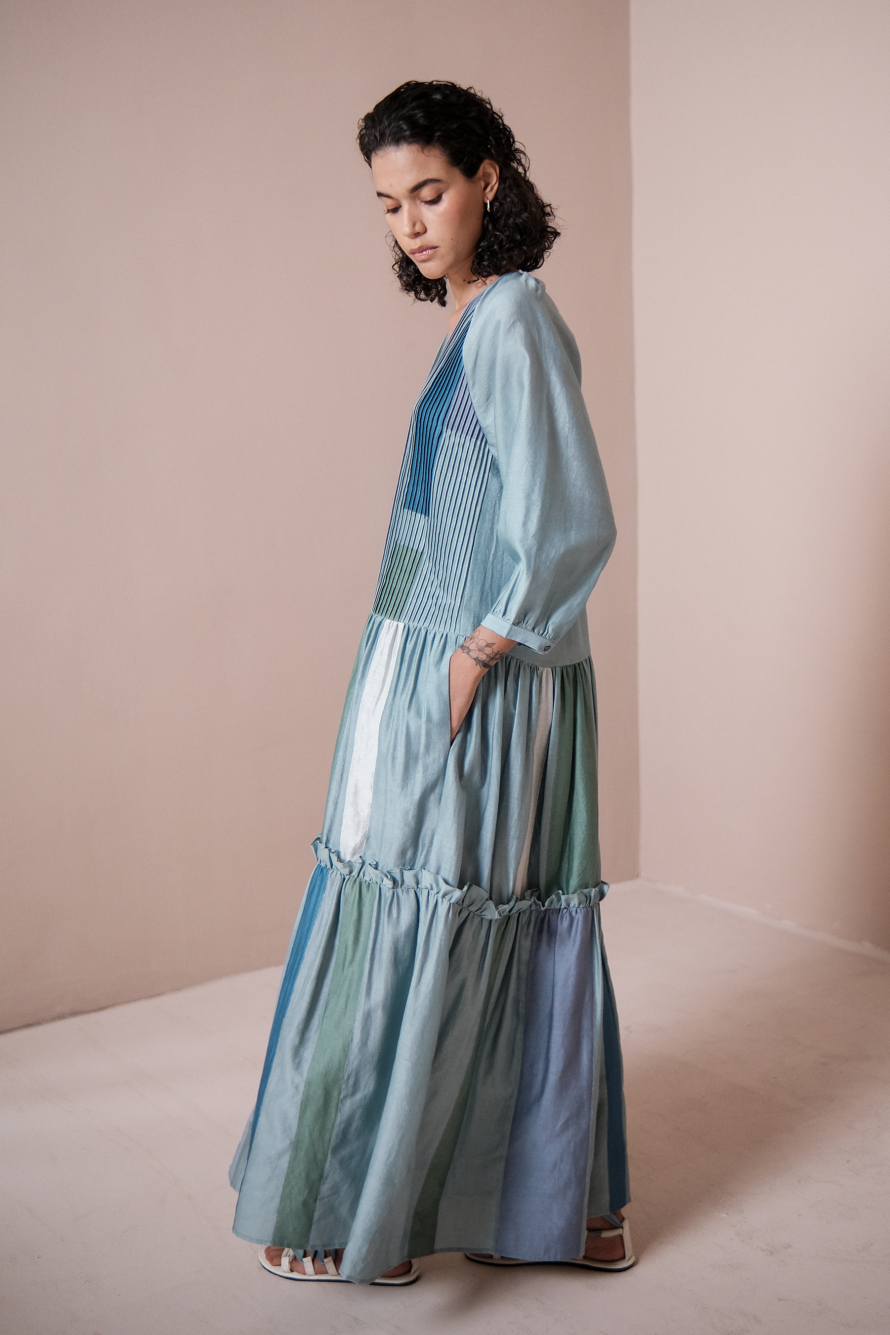 Tiered Patchwork Dress