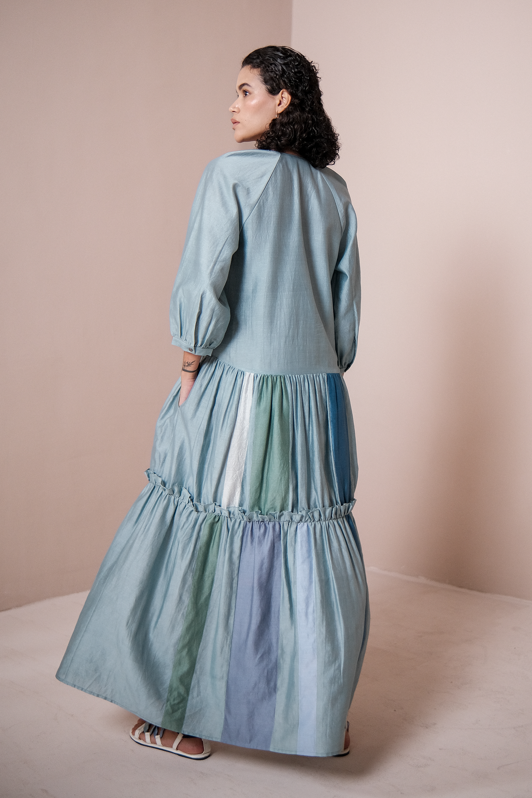 Tiered Patchwork Dress