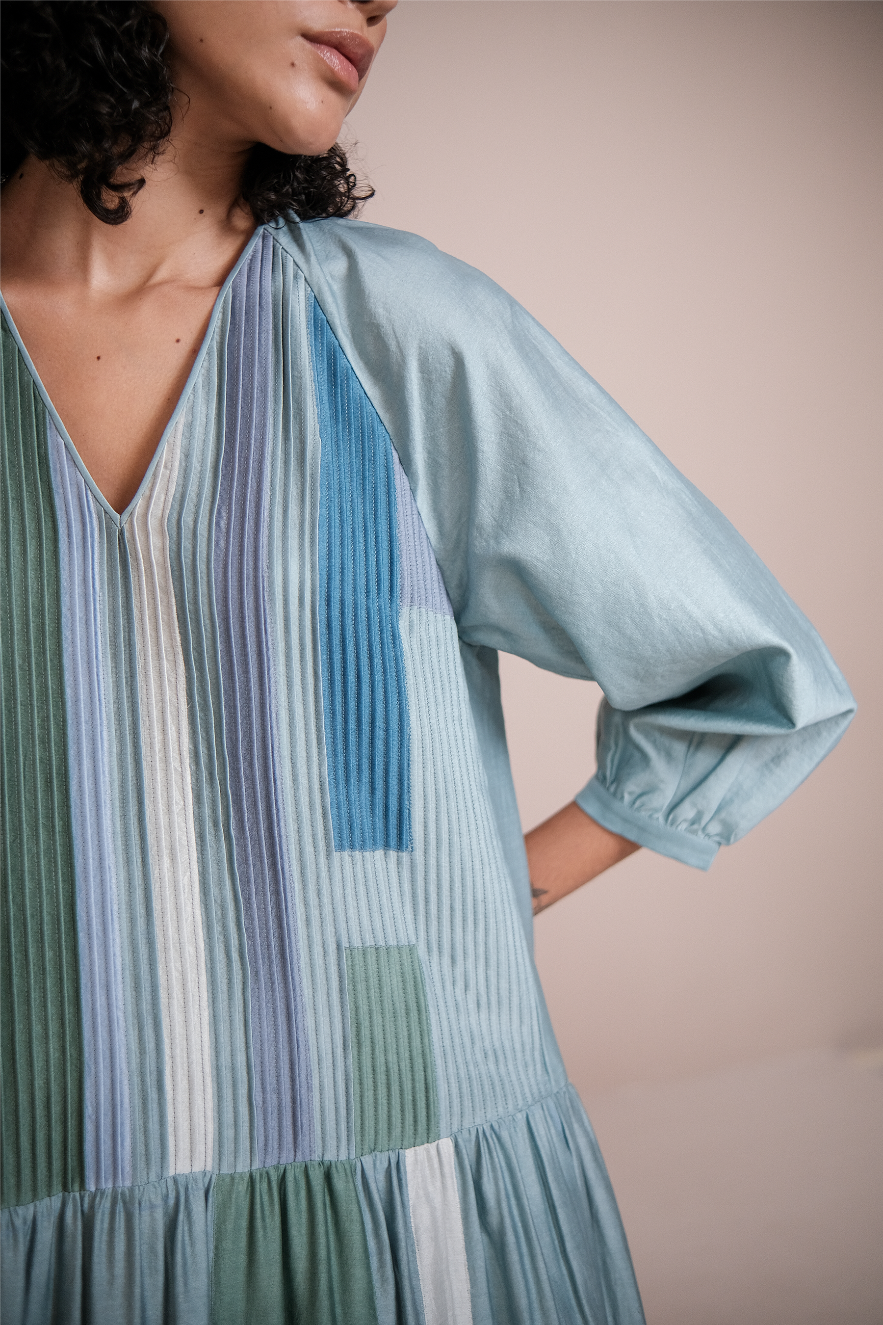 Tiered Patchwork Dress