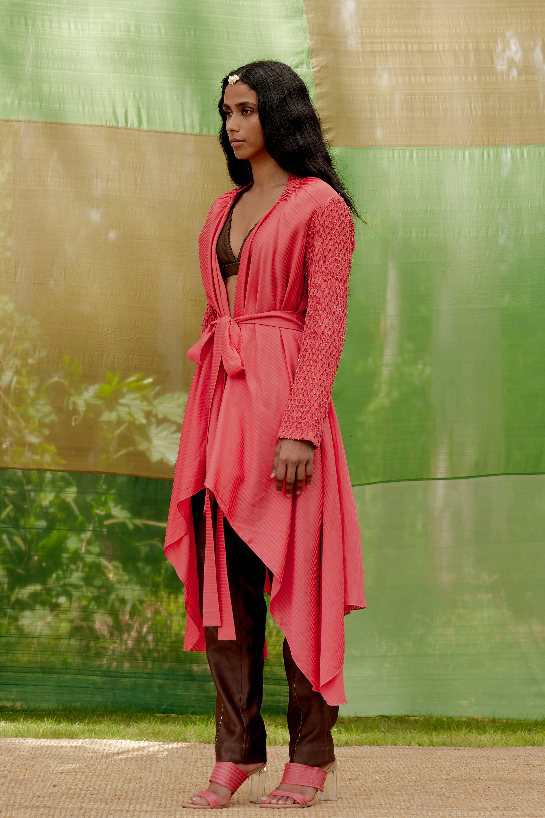 Handsmocked Sleeve Jacket