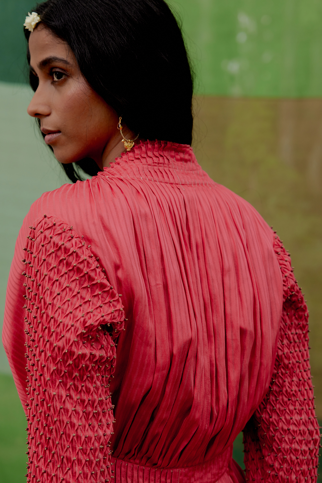 Handsmocked Sleeve Jacket