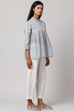 Chikankari Striped Shirt