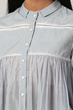 Chikankari Striped Shirt