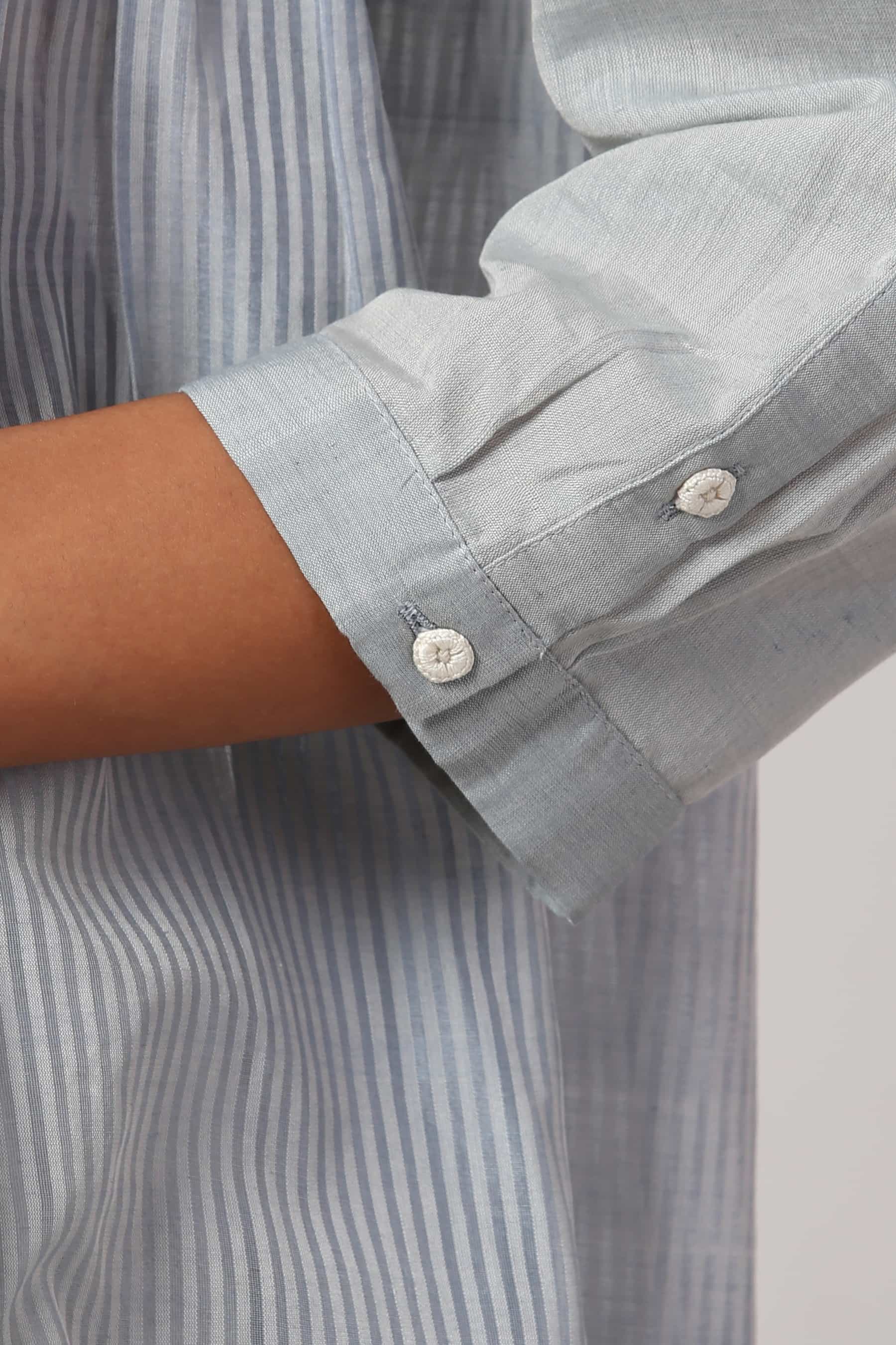 Chikankari Striped Shirt