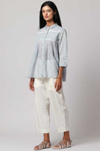 Chikankari Striped Shirt