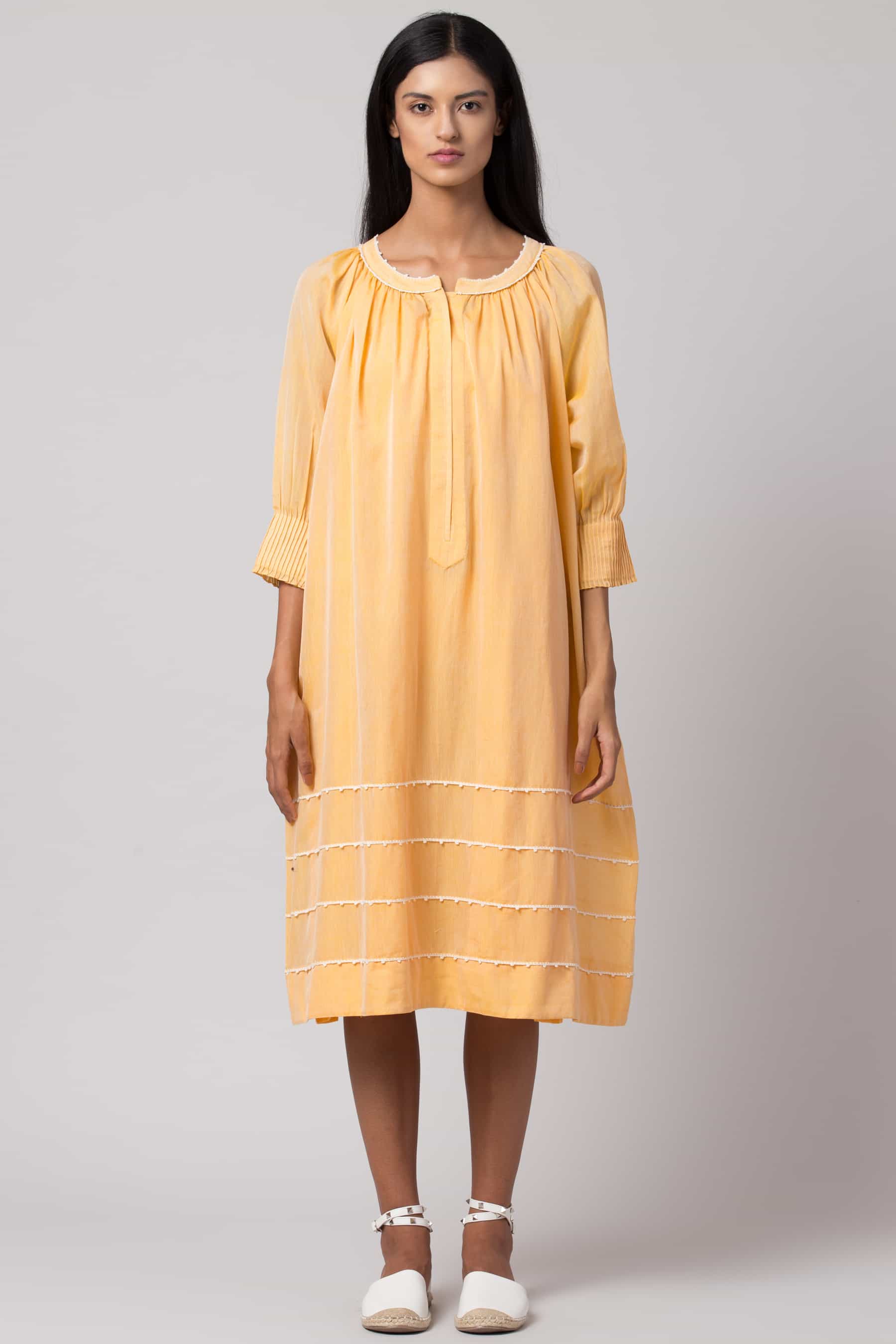 Cocoon Pintuck Dress
