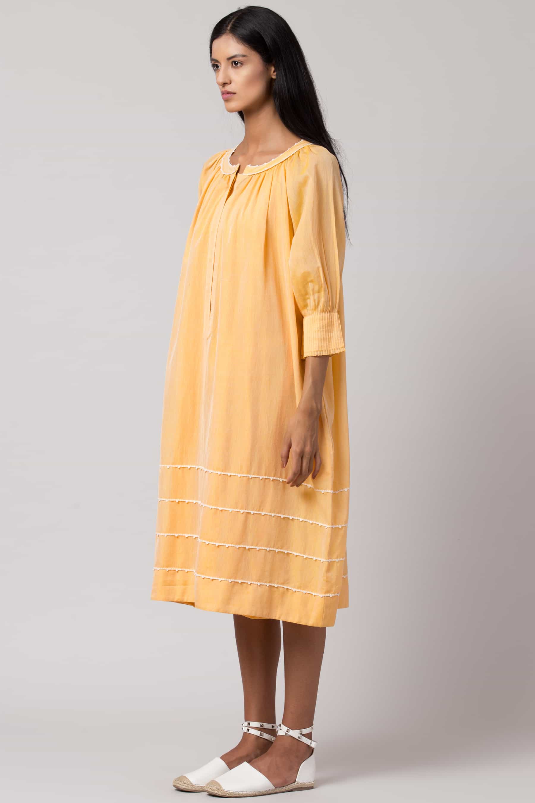 Cocoon Pintuck Dress