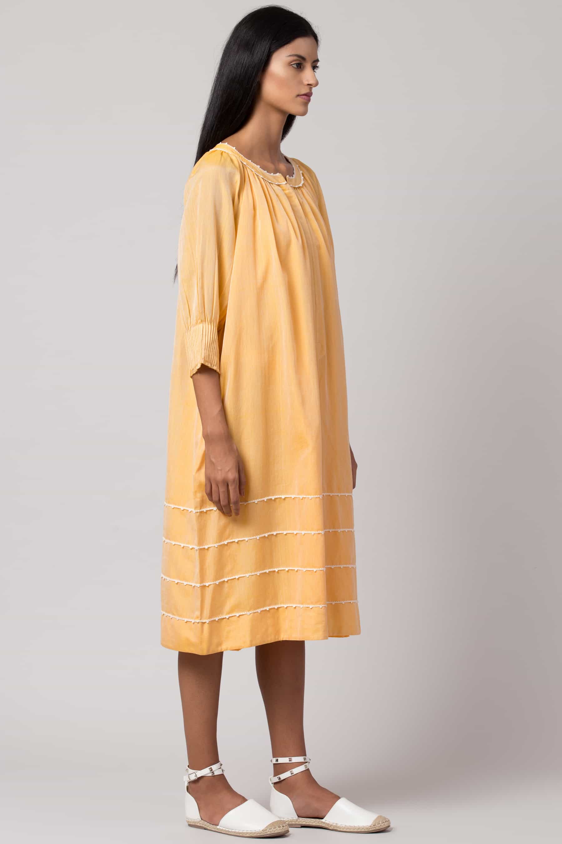 Cocoon Pintuck Dress