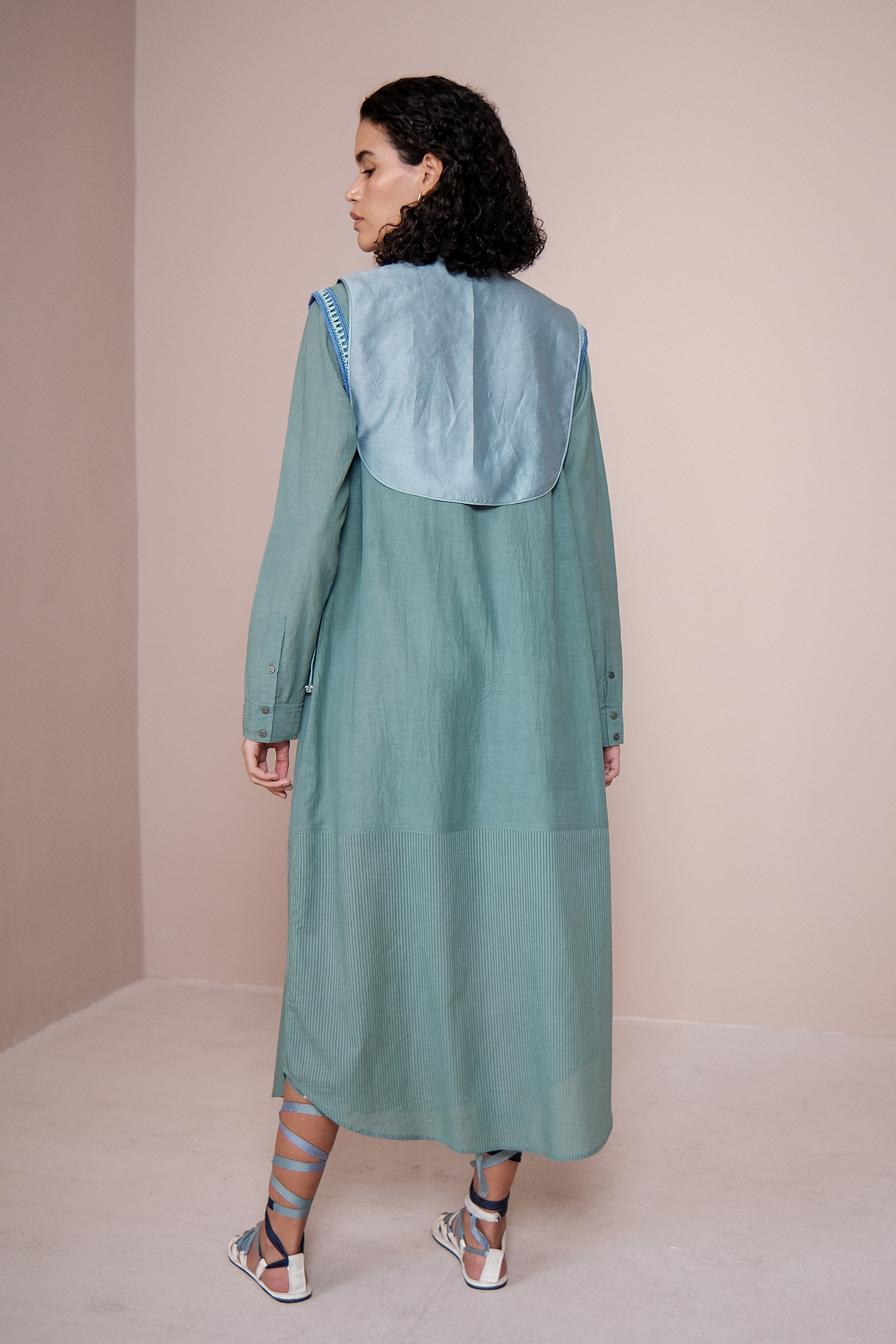 Shirt Dress with Bib