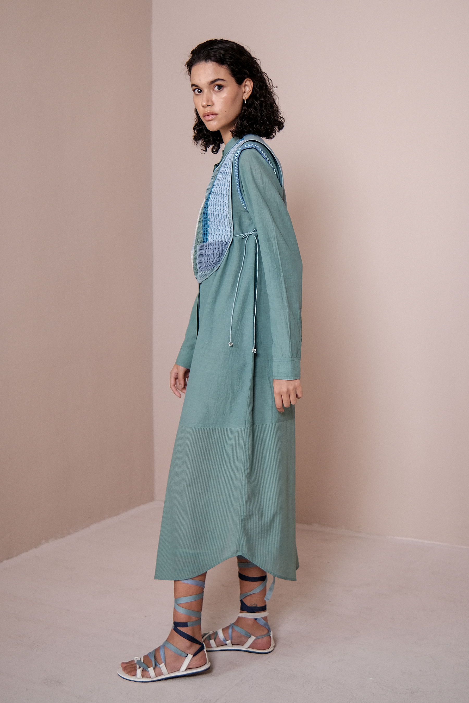 Shirt Dress with Bib