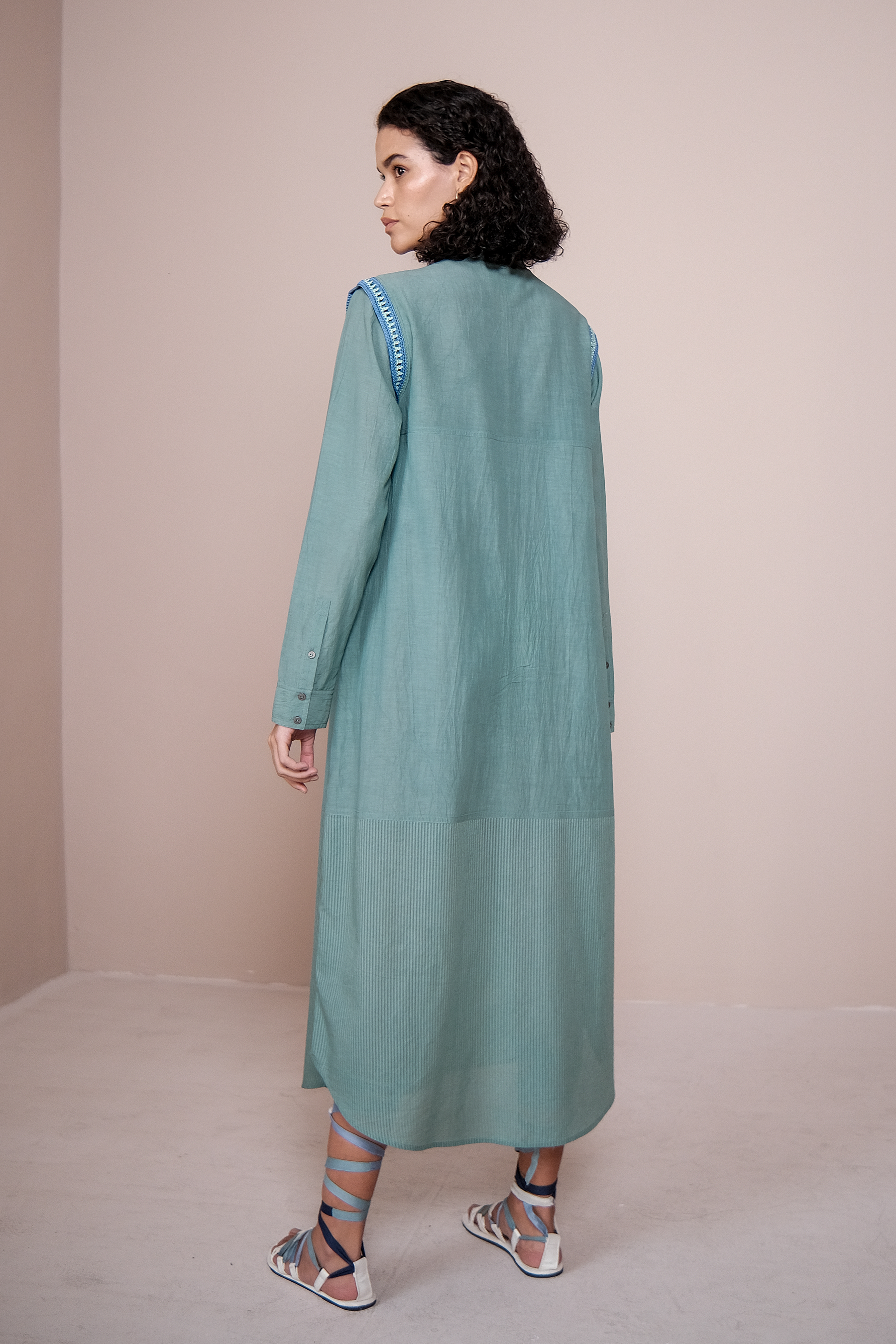 Shirt Dress with Bib