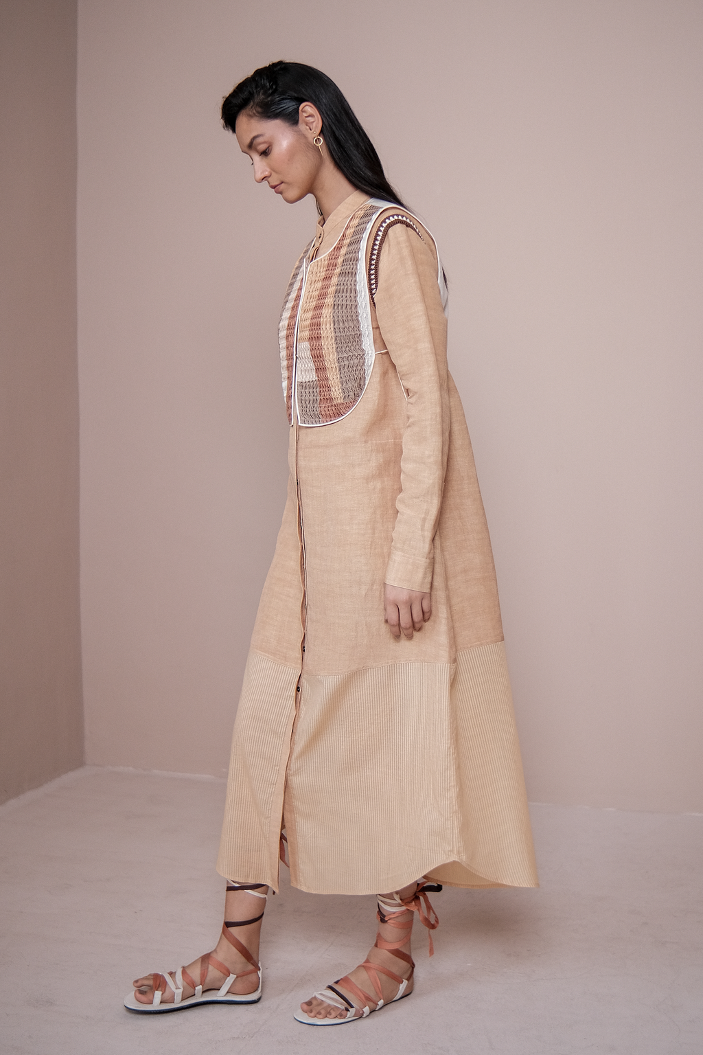 Shirt Dress with Bib