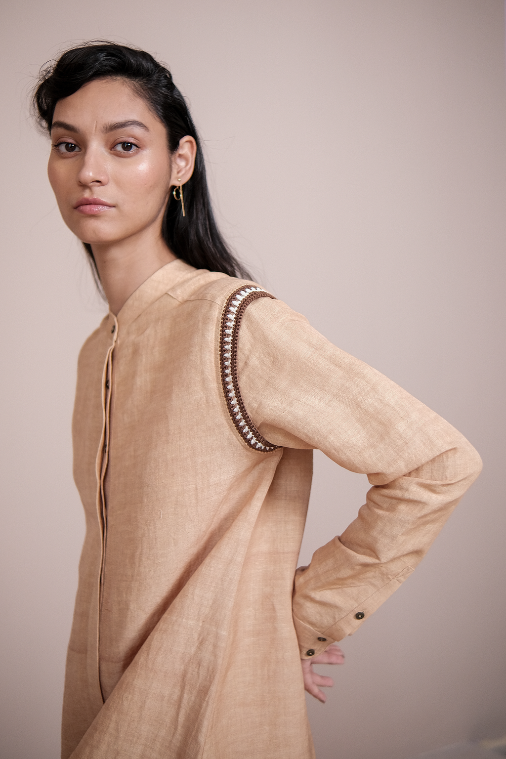 Shirt Dress with Bib